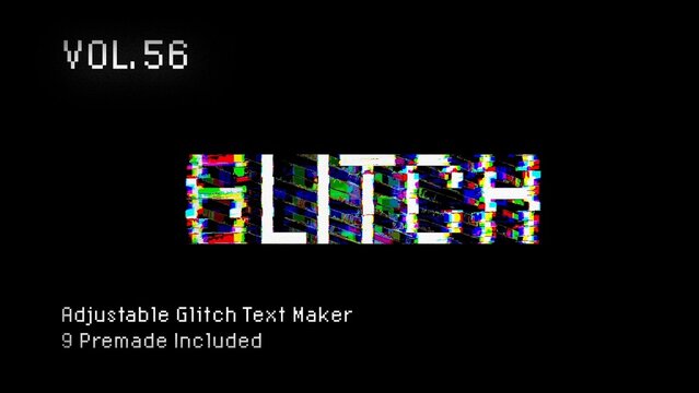 Glitch Text Animation Maker Vol. 56 | VHS, RGB Split & Digital Distortion Titles
