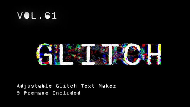 Glitch Text Animation Maker Vol. 61 | VHS, RGB Split & Digital Distortion Titles