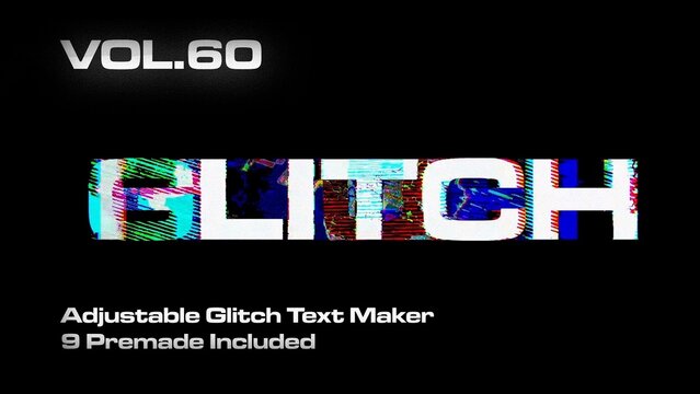 Glitch Text Animation Maker Vol. 60 | VHS, RGB Split & Digital Distortion Titles