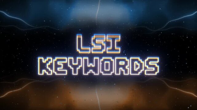 LSI Keywords Neon text with retro style background