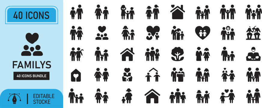 Business people silhouette icon set showing men women and families in teamwork and management roles