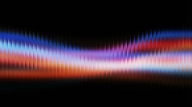 Abstract sound wave background, colorful light frequency spectrum on black, vibrant audio signal visualization for music and technology