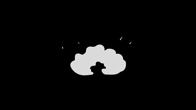 Flash smoke burst explode shiny explosion, Transparent background on line blast Fx cartoon firework element. Firework animation line shape blast explosion video, shiny, blast. 4k