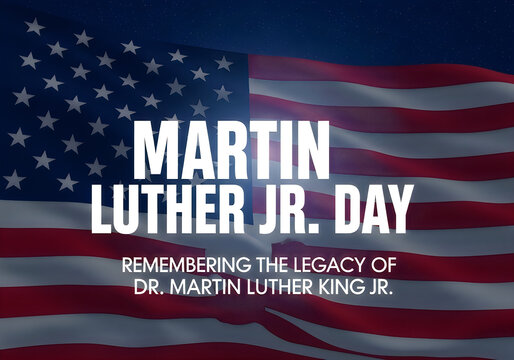 Honoring dr martin luther king jr on his commemorative day with patriotic imagery isolated on white background