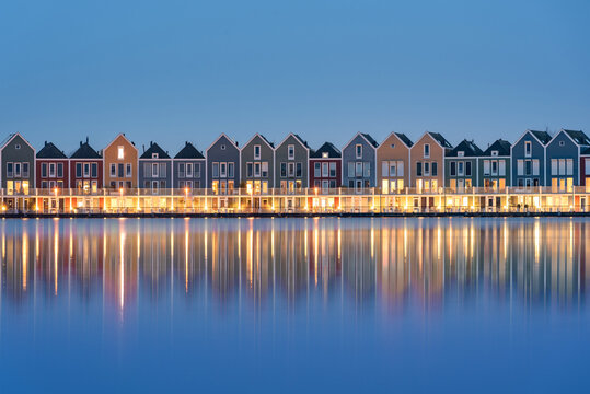 night view of the houten fish houses