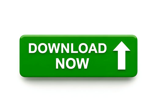 Bright green call-to-action button for downloading content immediately isolated on white background