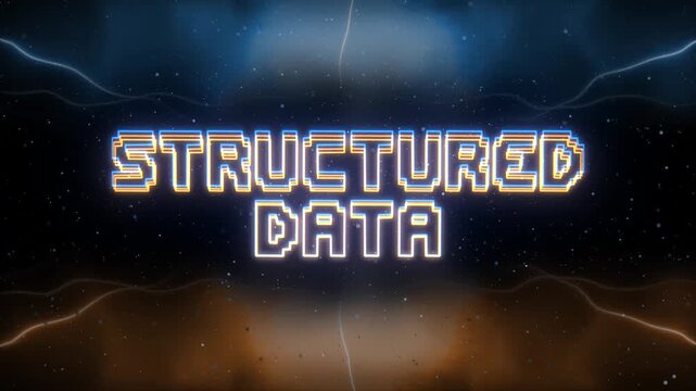 Structured Data Neon text with retro style background