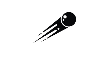 Black stylized comet shooting across a white background a dynamic silhouette design © RASHIDA