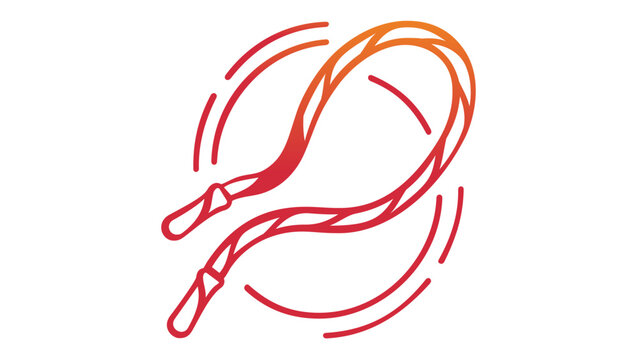 Vibrant Orange Gradient Jump Rope Vector Icon, Minimalist Skipping Rope Illustration for Fitness, Cardio, and Gym Workouts, Scalable Flat Design Graphic for Exercise Apps and Health Promotion.