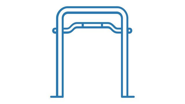 Blue treadmill line icon illustration for fitness and gym equipment. Minimalist vector design of a running machine handle for workout tracking and cardio exercise apps. AI-generated scalable graphic.