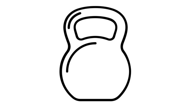 Kettlebell line icon vector illustration for fitness, gym, and weightlifting. Minimalist flat design scalable graphic for sports training, bodybuilding, workout, and health apps. AI-generated.