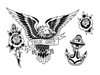 Fototapeta premium American traditional tattoo vector