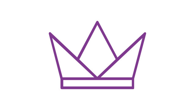 Purple Minimalist Crown Vector Icon Illustration, Flat Line Art Design for Celebration, Royalty, King, Queen, Success, and Party Themes, Scalable Graphic Element, AI-Generated Digital Art.