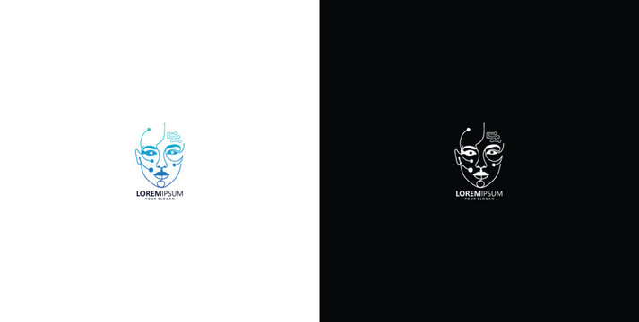 Logo Design Inspiration for face and technology logo designs