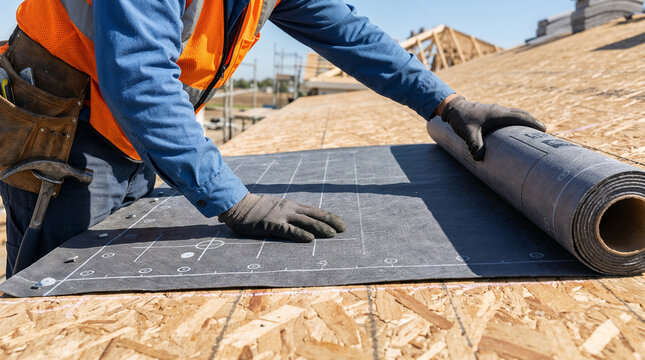 Installing synthetic roof underlayment on roof decking