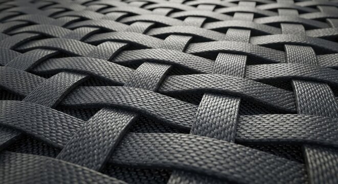 Close-up of Black Woven Textile Texture
