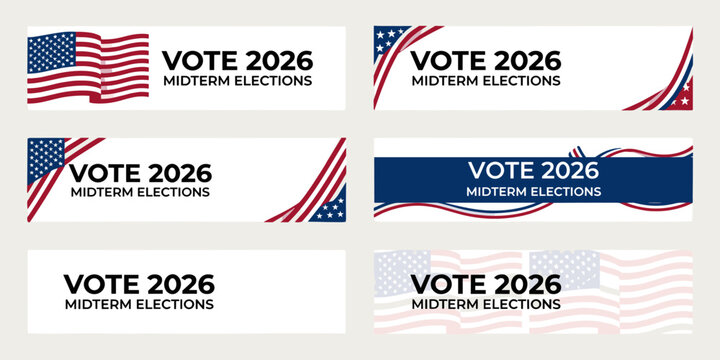 Collection of 2026 Midterm Election Banners and Promotional Graphics