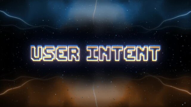 User Intent Neon text with retro style background