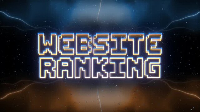Website Ranking Neon text with retro style background
