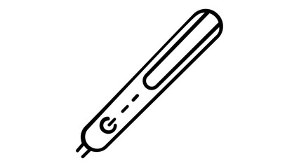 Obraz premium Hair Straightener Vector Icon Illustration, Minimalist Flat Iron Line Art for Hair Styling and Beauty Salon Branding, Scalable AI-Generated Graphic for Professional Haircare and Grooming Design.