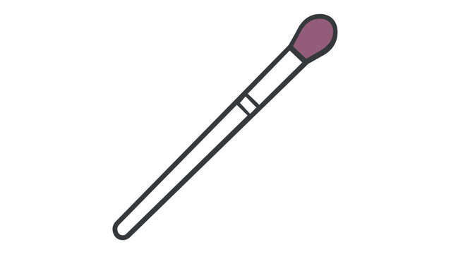 Professional Makeup Brush Vector Illustration Icon, Minimalist Flat Line Art Design for Beauty and Cosmetics Branding, Scalable AI-Generated Graphic for Eyeshadow and Blending Applications.