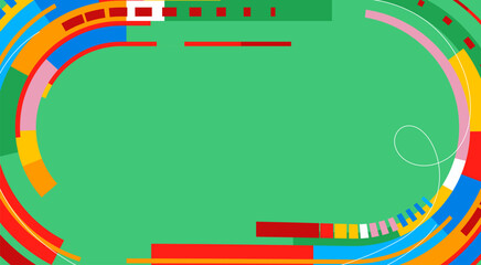 Plakat Abstract football stadium design. Geometric soccer field background for World Championship 2026. Modern sport illustration.