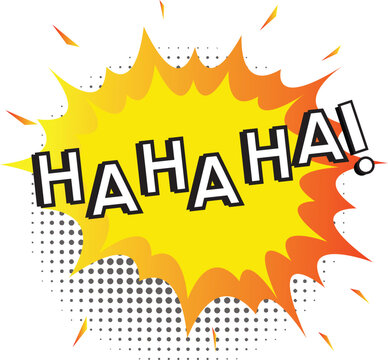 Cartoon hahaha comic sign burst clouds. Speech bubble, boom sign expression and pop art text frames. Comics mem expressions speech, superhero book bubbles label. Isolated vector symbols set