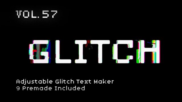 Glitch Text Animation Maker Vol. 57 | VHS, RGB Split & Digital Distortion Titles