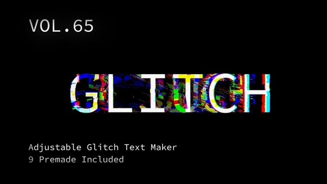 Glitch Text Animation Maker Vol. 65 | VHS, RGB Split & Digital Distortion Titles