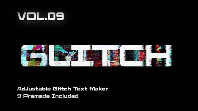 Glitch Text Animation Maker Vol. 9 | VHS, RGB Split & Digital Distortion Titles