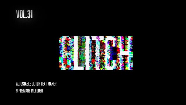 Glitch Text Animation Maker Vol. 31 | VHS, RGB Split & Digital Distortion Titles