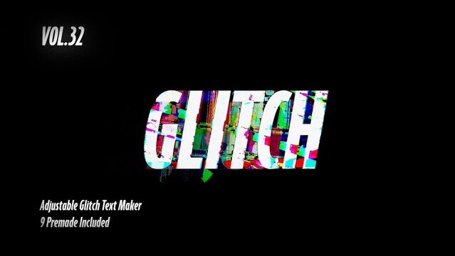 Glitch Text Animation Maker Vol. 32 | VHS, RGB Split & Digital Distortion Titles