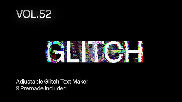 Glitch Text Animation Maker Vol. 52 | VHS, RGB Split & Digital Distortion Titles