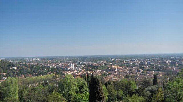  Brescia landscape est sud from historic castle, Lombardy, Italy