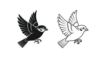 Fototapeta premium Elegant Flying Birds Clip Art Designs Vector