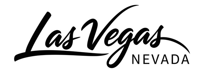 Las Vegas, Nevada is stylishly represented in a classic black and white design. USA city vector badge – flat style design emblem label sticker, transparent background © Konstantin Sigaev