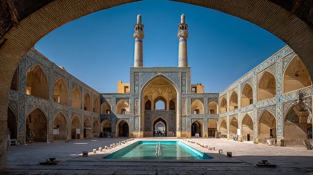 Vakil Mosque, in southern Iran, was constructed from 1751 to 1773 during the Zand era.