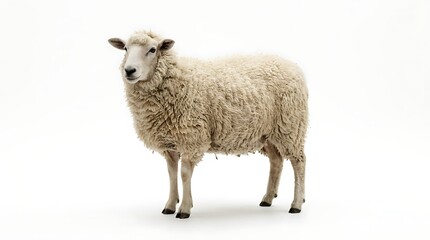 Fototapeta premium Isolated sheep on white background for design and commercial projects
