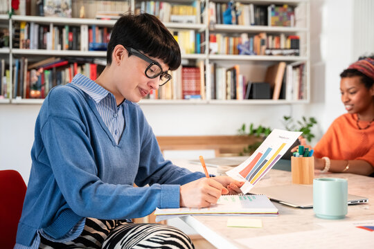 Women collaborating on creative business project