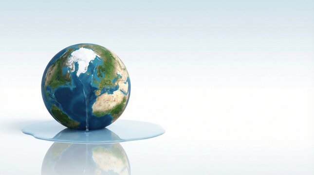 Melting Planet Earth Global Warming Environmental Crisis