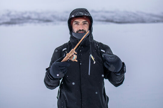 Winter ice fishing in Tromso, Lapland