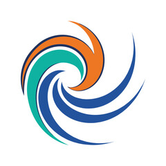 Naklejka premium Abstract Swirl Wave Logo Vector, Modern Dynamic Shape Design