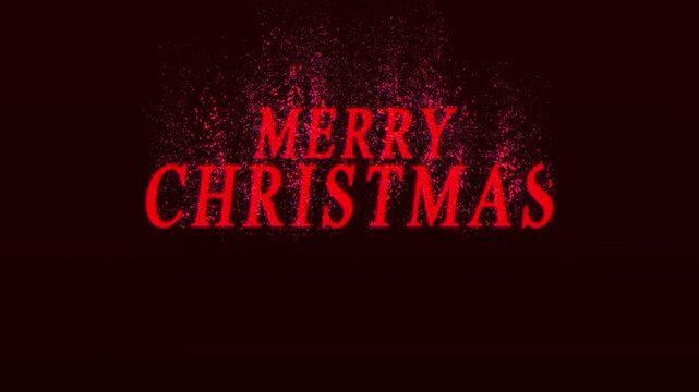 3D red glitter sparkling Magic lights. sparkle on black background with revealing effect Merry Cristmas greeting