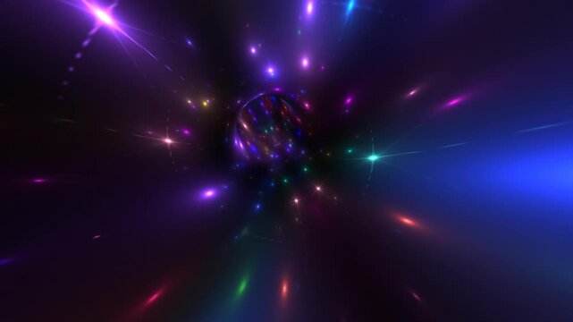 bstract Cosmic Light Tunnel With Colorful Stars and Energy Portal
