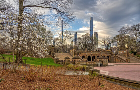 Bethesda Terrace and Fountain  in early morning