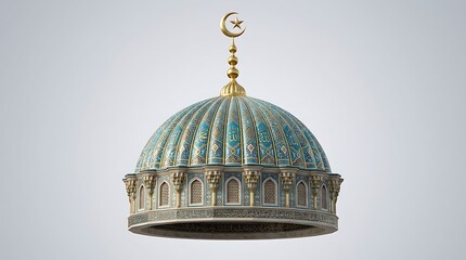 Obraz premium Architectural detail of a religious dome with crescent moon ornament