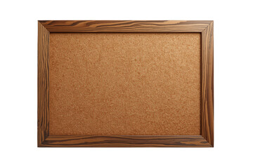 Fototapeta premium Empty cork board with wooden frame isolated on transparent background providing space for new ideas and messages