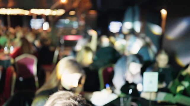 An energetic indoor supper club filled with social interactions and music