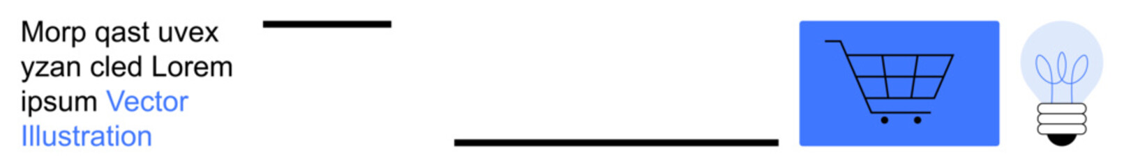 Online shopping, innovation, design ideas, e-commerce solutions, creativity , and modern technology. Shopping cart icon alongside a light bulb symbol. E-commerce and innovation theme © robu_s