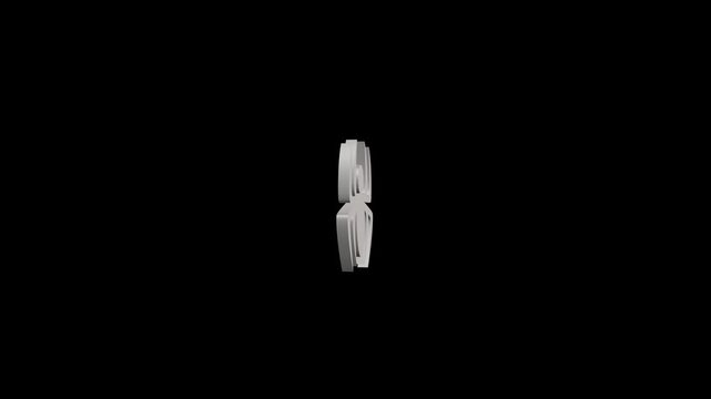 Gray 3D Spider Icon on Black Background insect arachnid
